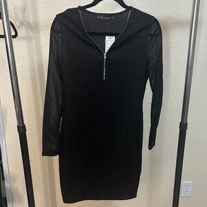 Elegant Black Long Sleeve Dress